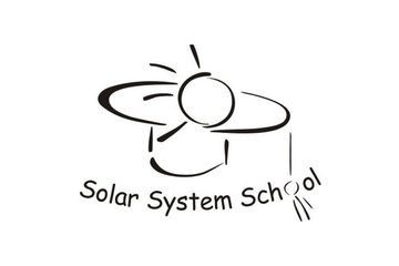 Drawing of a doctoral hat, with text below "Solar System School"